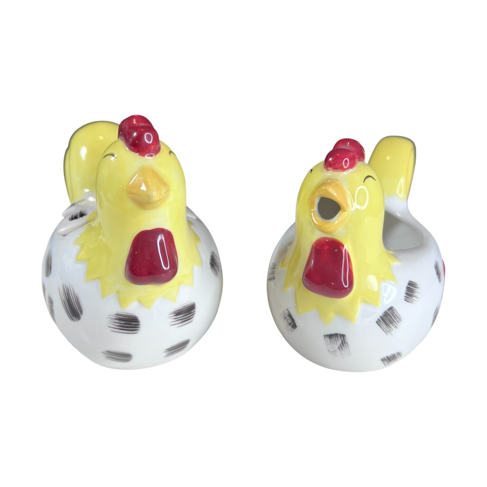Chestnut Creek Chicken Creamer & Sugar Set Farmhouse Country Ceramic